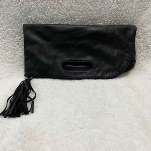 Faux Leather Clutch Reversible Bag